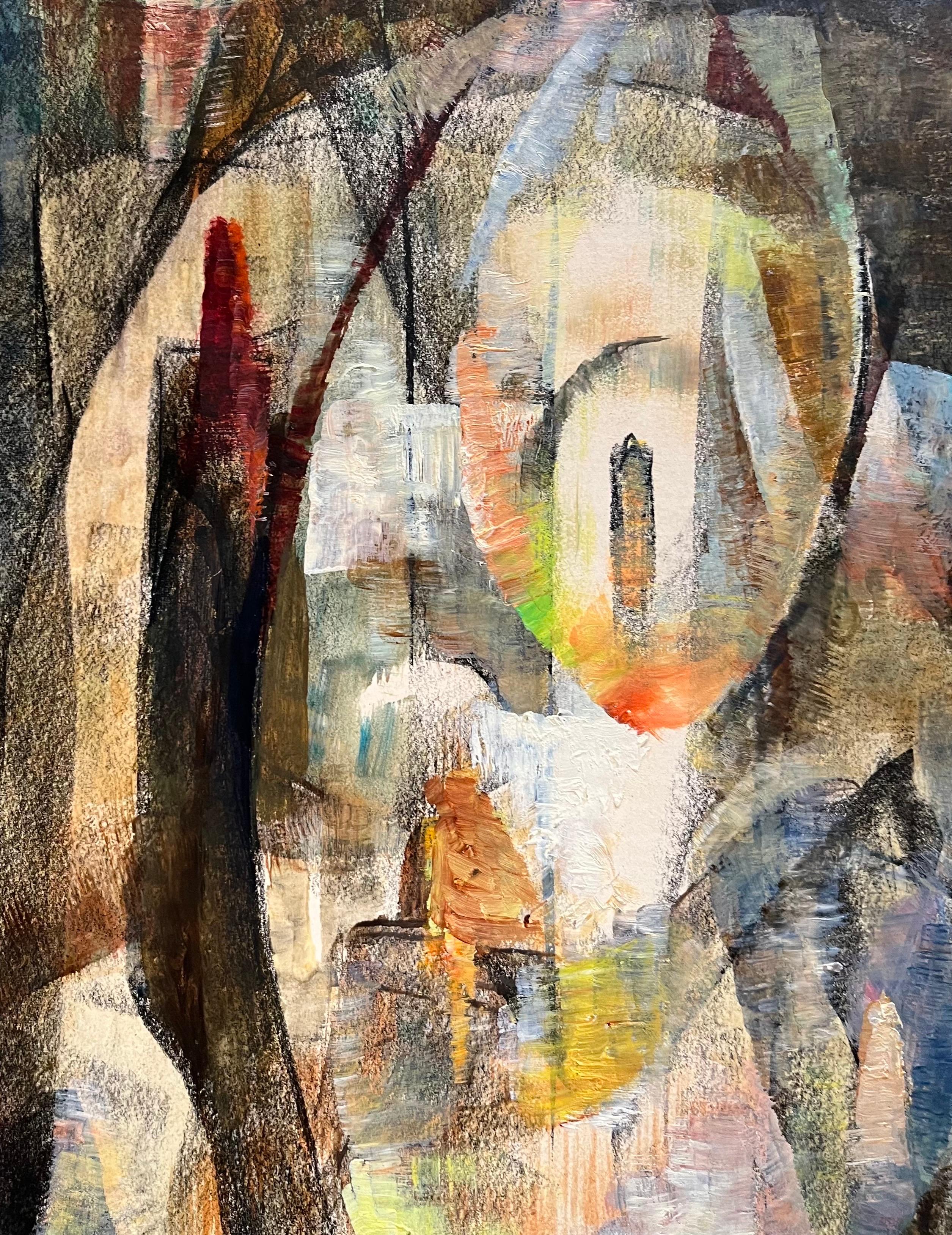 Composizione astratta N°4 di Vivaldo Martini - Olio su tela 73x38 cm in vendita 6