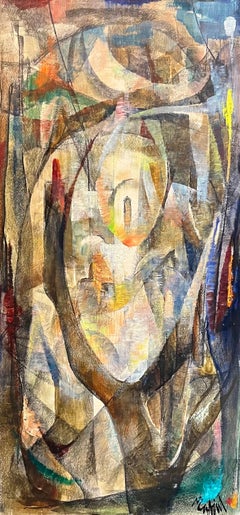 Composición Abstracta N°4 de Vivaldo Martini - Óleo sobre lienzo 73x38 cm
