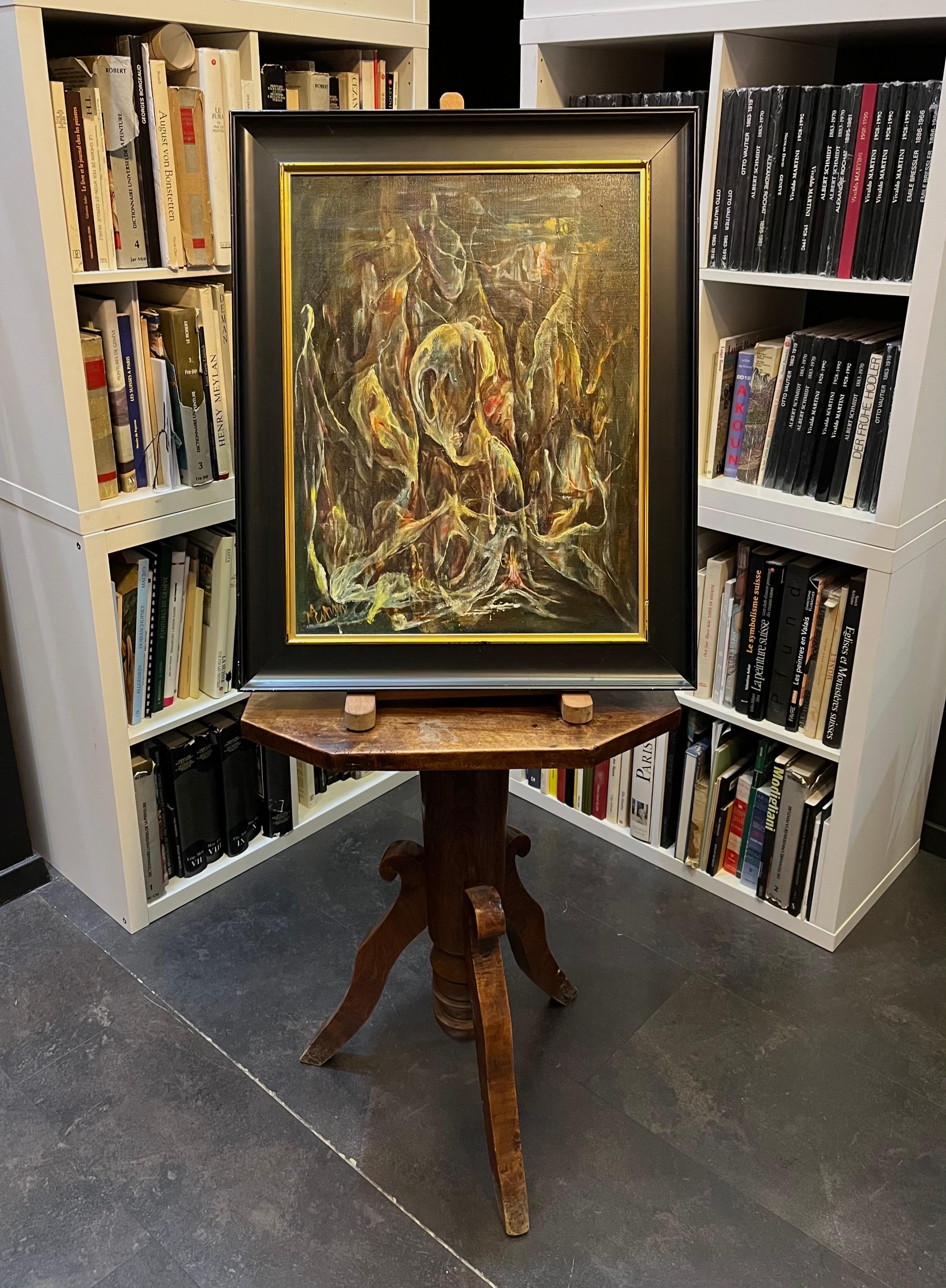 Composizione astratta N°5 di Vivaldo Martini - Olio su tela 55x42 cm in vendita 9