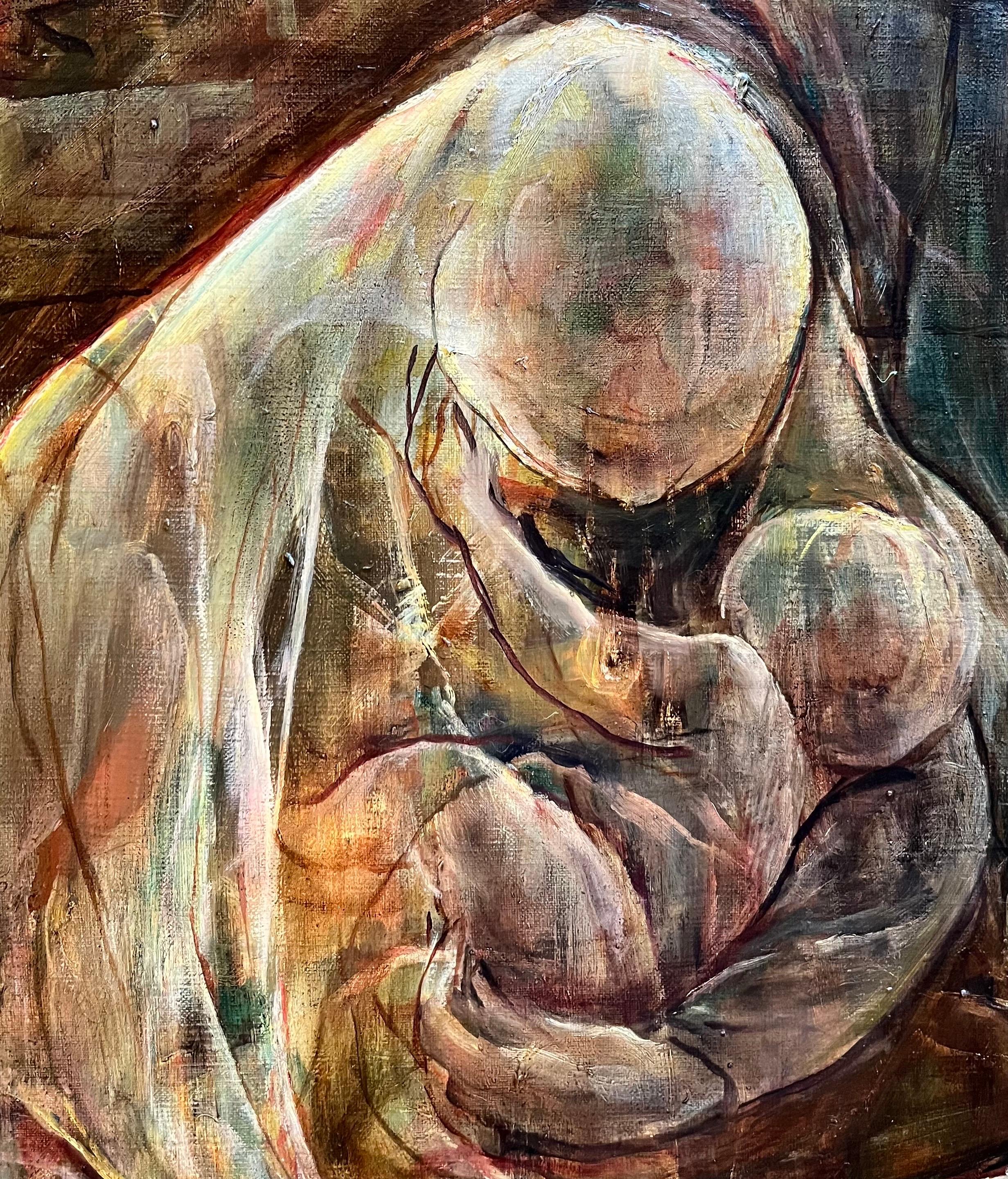 Composizione astratta N°7 di Vivaldo Martini - Olio su tela 73x50 cm in vendita 1
