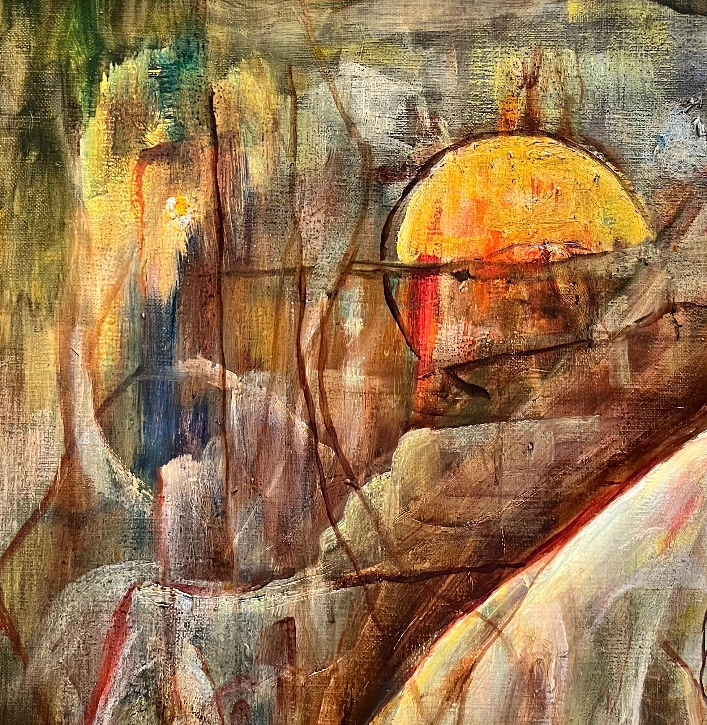 Composizione astratta N°7 di Vivaldo Martini - Olio su tela 73x50 cm in vendita 2