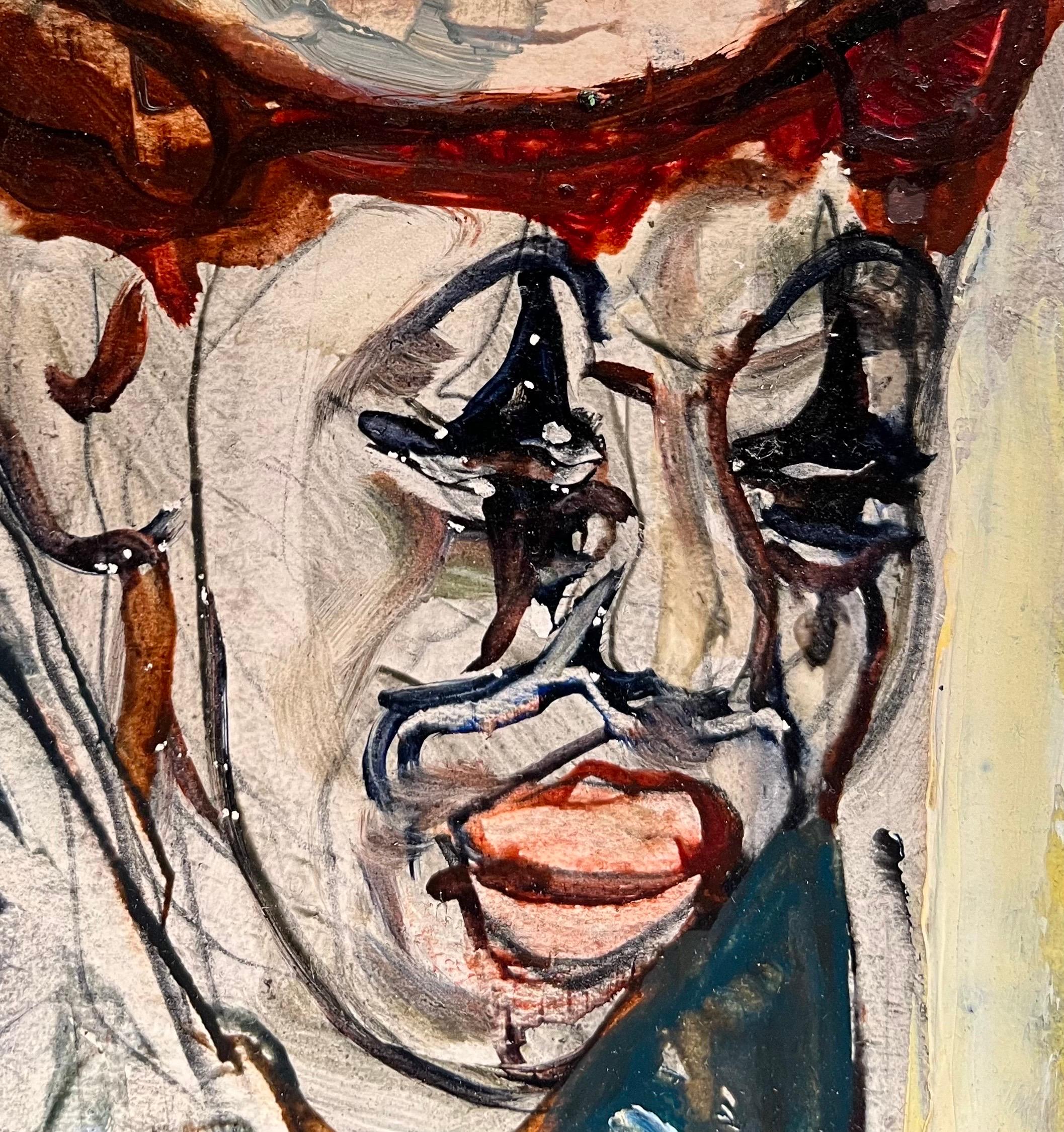 Payaso y bailarina de Vivaldo Martini - Óleo sobre lienzo 50x61 cm en venta 2