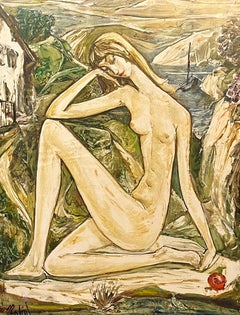 "Eva y la manzana" de Vivaldo Martini - Óleo sobre lienzo 65x50 cm