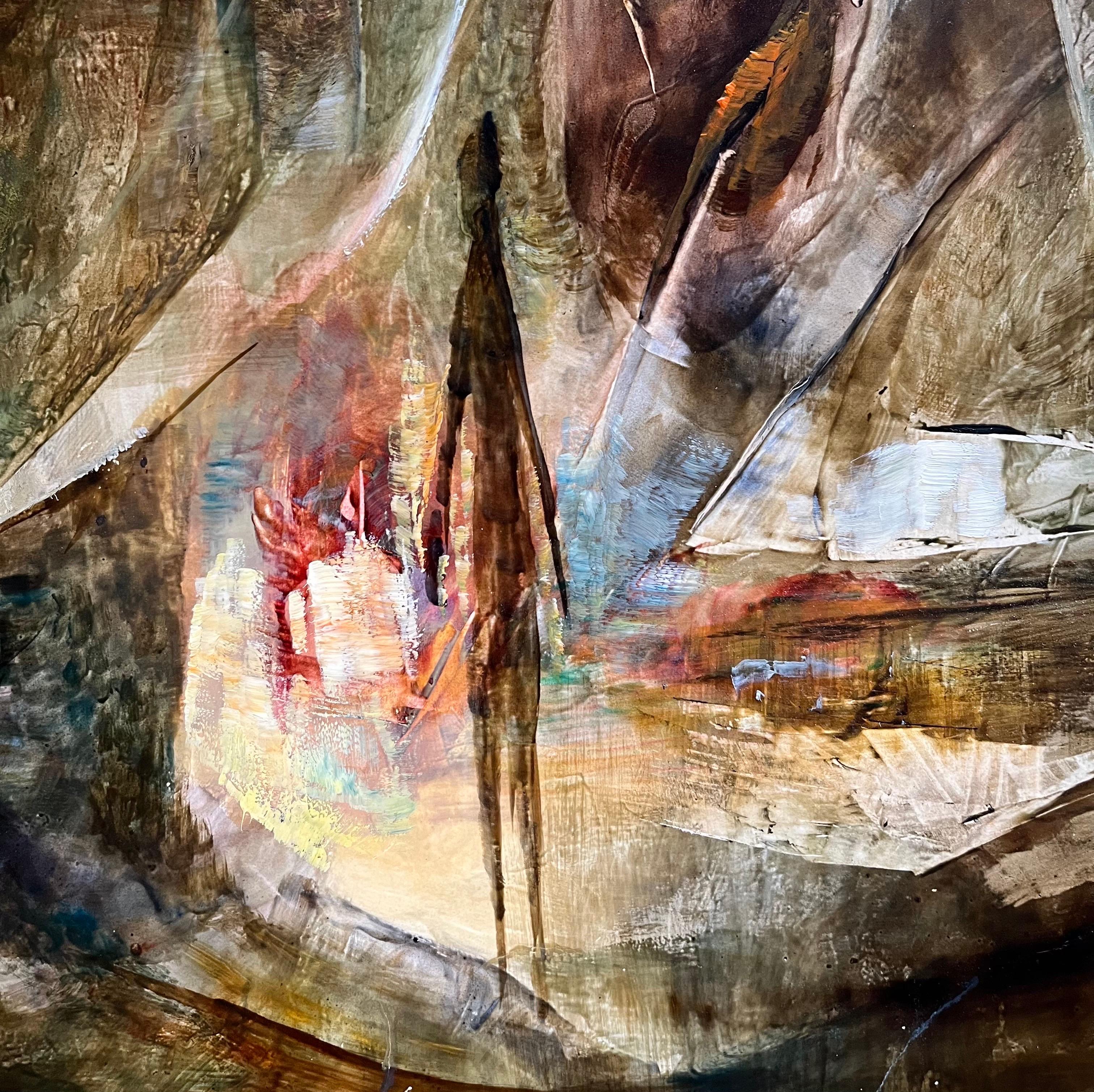 Ciudad imaginaria de Vivaldo Martini - Óleo sobre lienzo 70x50 cm en venta 4
