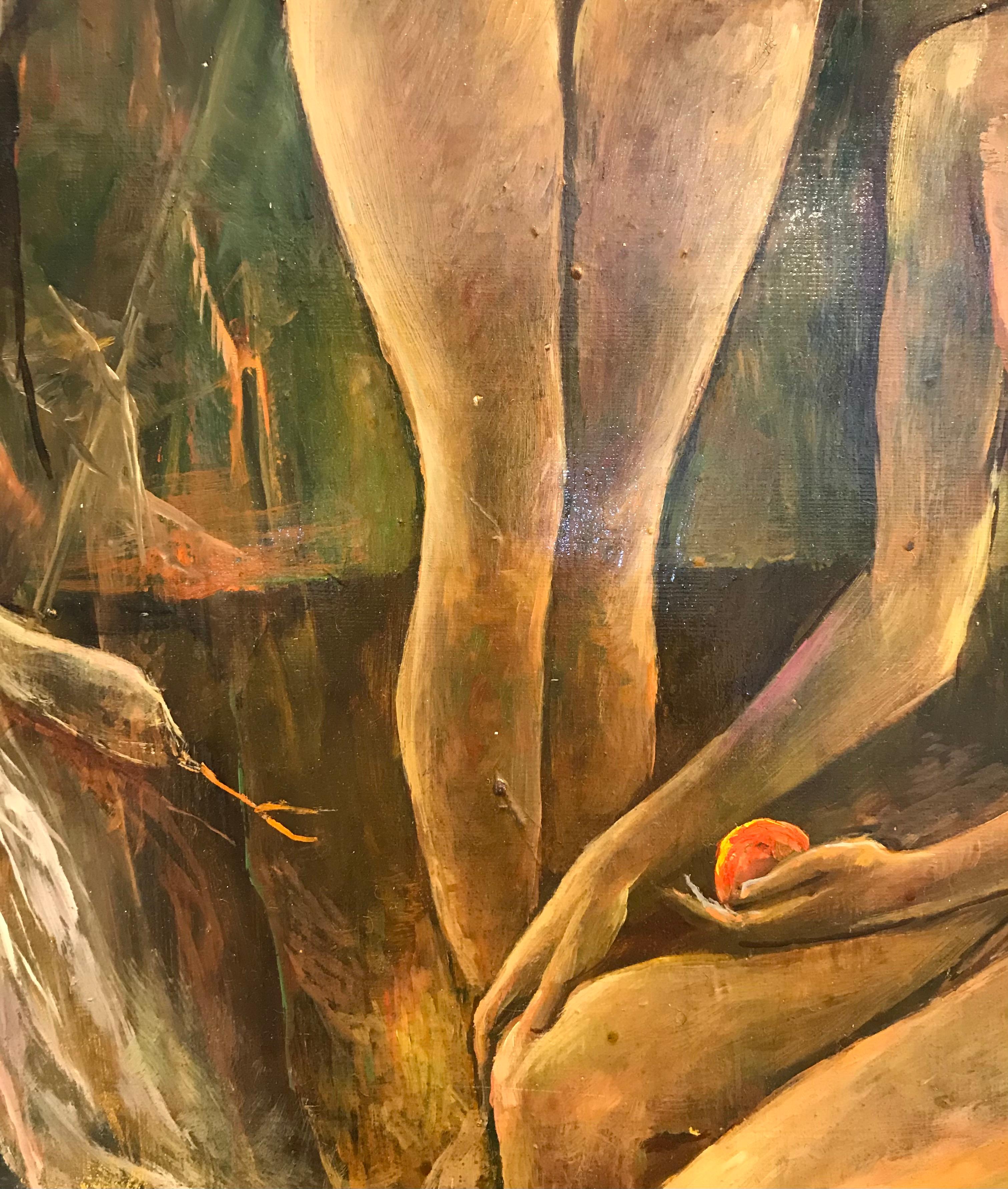 The snake and the apple by Vivaldo Martini - Oil on canvas 50x65 cm For Sale 4