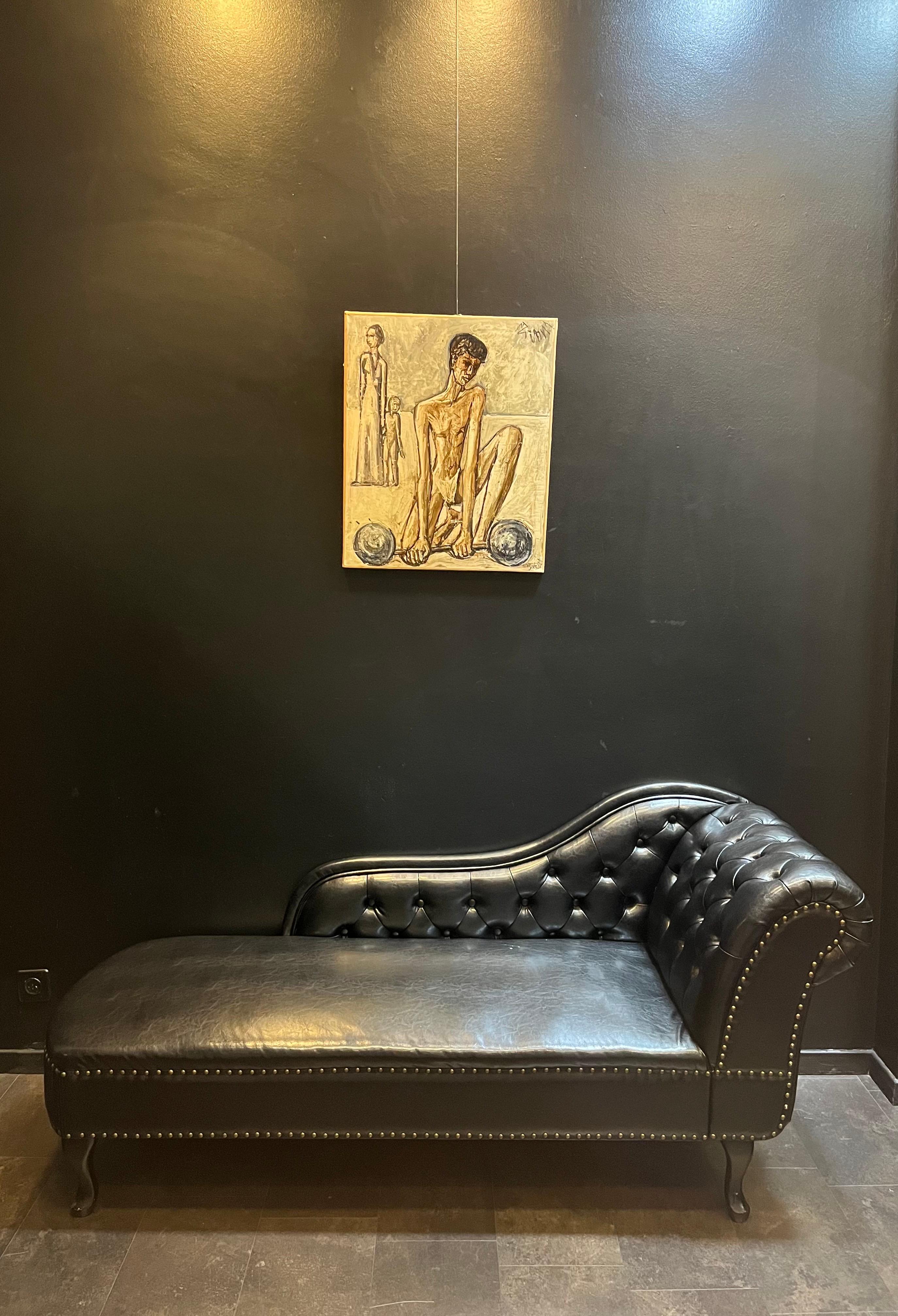 Weightlifter by Vivaldo Martini - Oil on canvas 50x60 cm For Sale 10