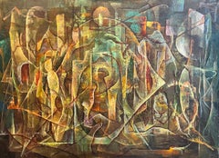 Huile sur toile « Winter » de Vivaldo Martini, 73 x 100 cm