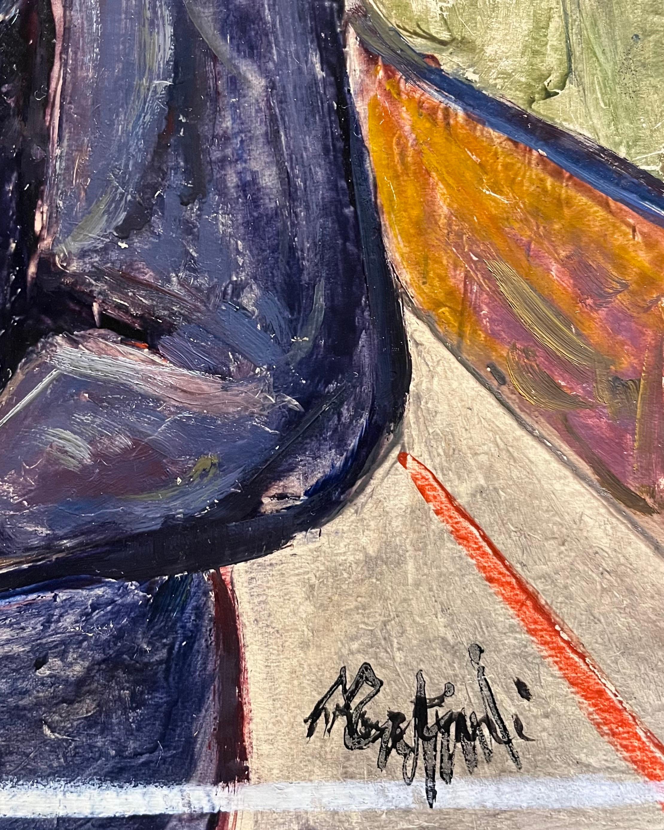 Woman Portrait by Vivaldo Martini - Oil on canvas 60x41 cm For Sale 6