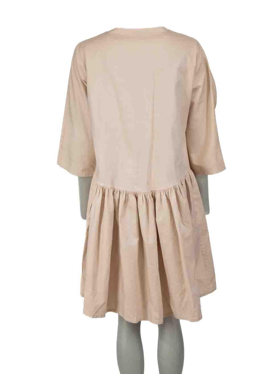 Vivetta Beige Smock Mini Dress Size L In Excellent Condition For Sale In London, GB