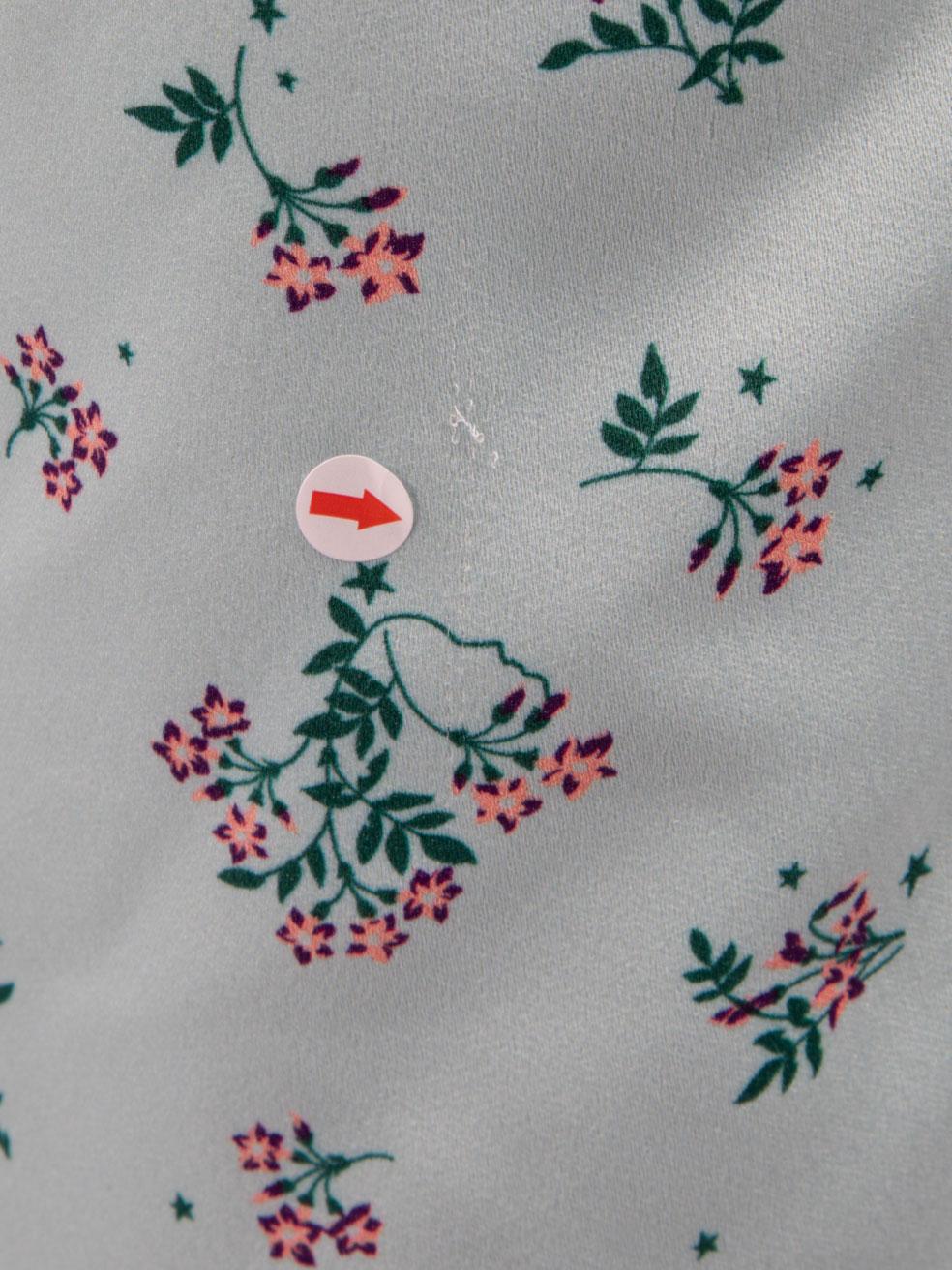 Vivetta Blaues langärmeliges Maxikleid mit Blumendruck Größe XS im Angebot 1