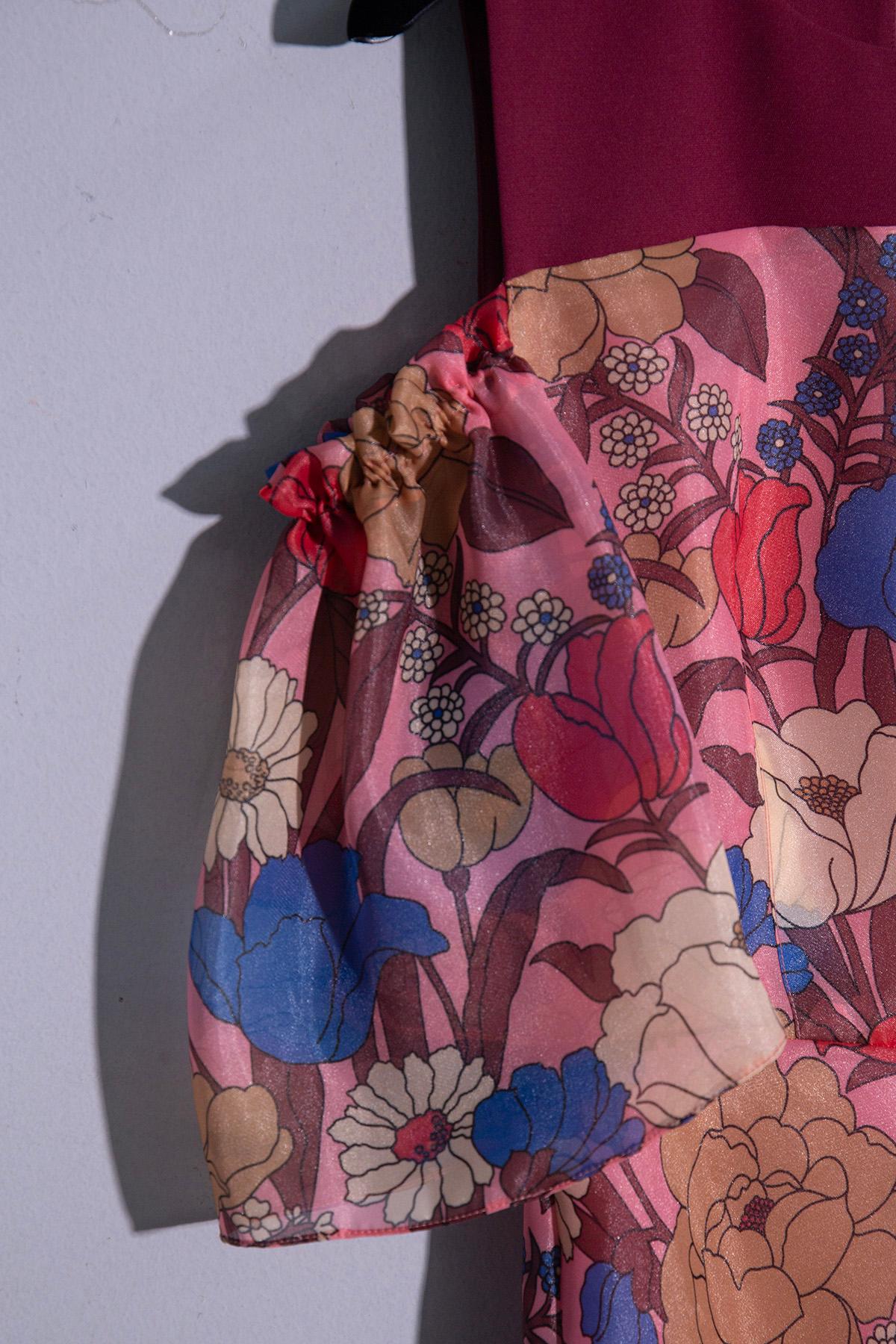VIVETTA - Robe de cocktail élégante à motif floral en vente 1