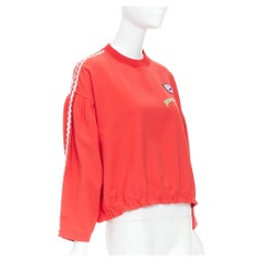 VIVETTA red eye rainbow embroidered badges trimmed pullover IT38 XS