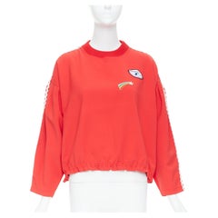 VIVETTA pullover ricamato con stemmi e occhi rossi IT38 XS