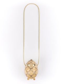 VIVIAN ALEXANDER um 1994 Handgefertigtes Faberge-Ei in Goldkristall Minaudiére Geldbörse