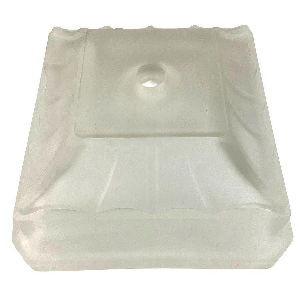 Antique Art Deco square frosted satin white art glass lampshade, made in France by Vivianne. This base was commonly used in table lamps, floor Lamps, and light-up ashtray stands.

Available- 20

Measurements: 7