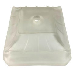 Vivian Art Deco Geometric Square Satni Frosted Art Glass Light Up Lamp Base