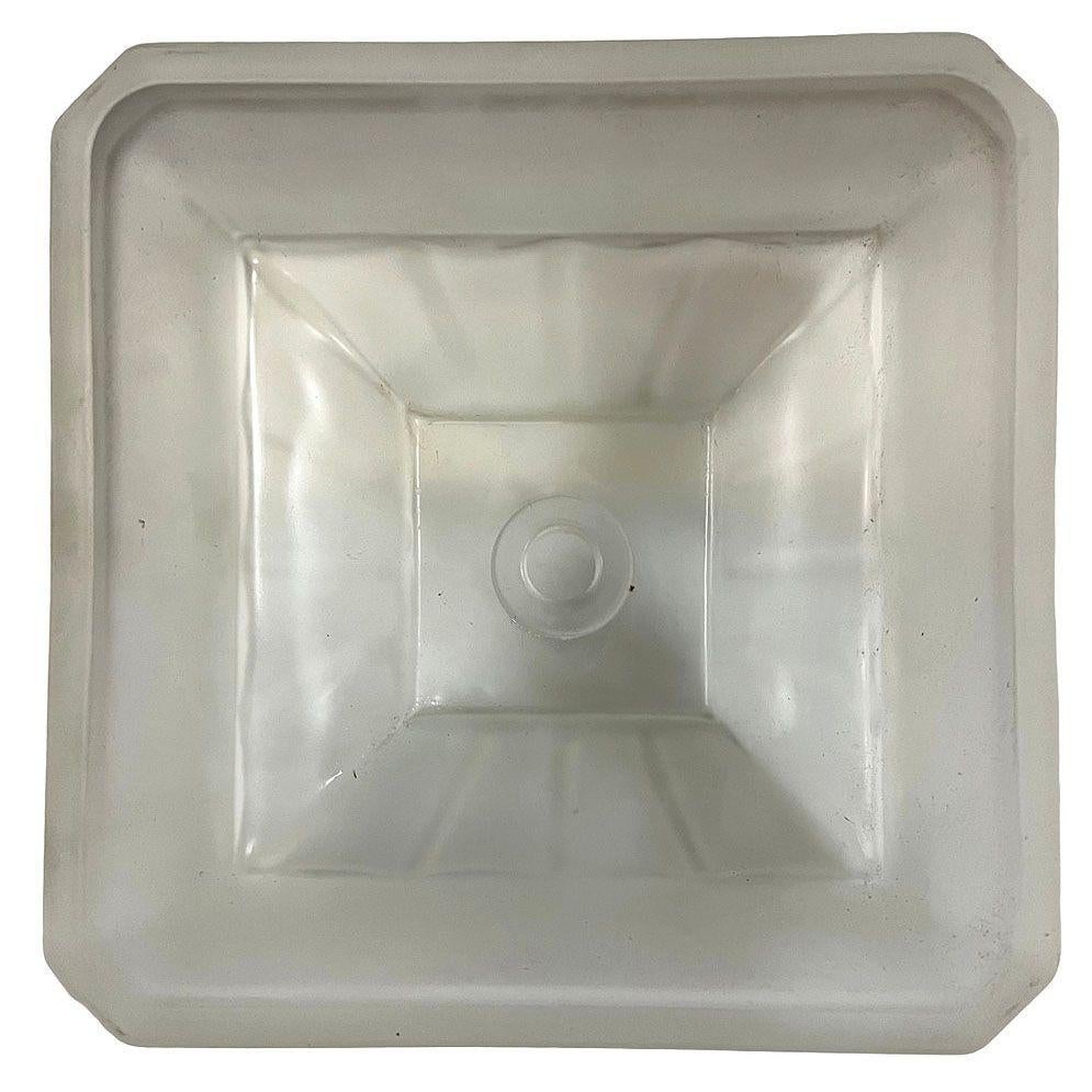 Vivian Art Deco Geometric Square Satni Frosted Art Glass Light Up Lamp Base In Excellent Condition For Sale In Van Nuys, CA