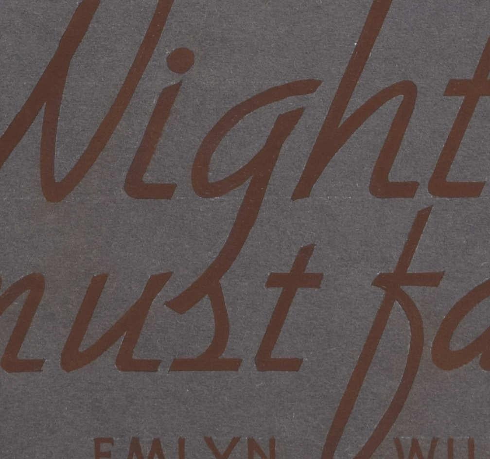 Night Must Fall, original vintage book cover For Sale 1