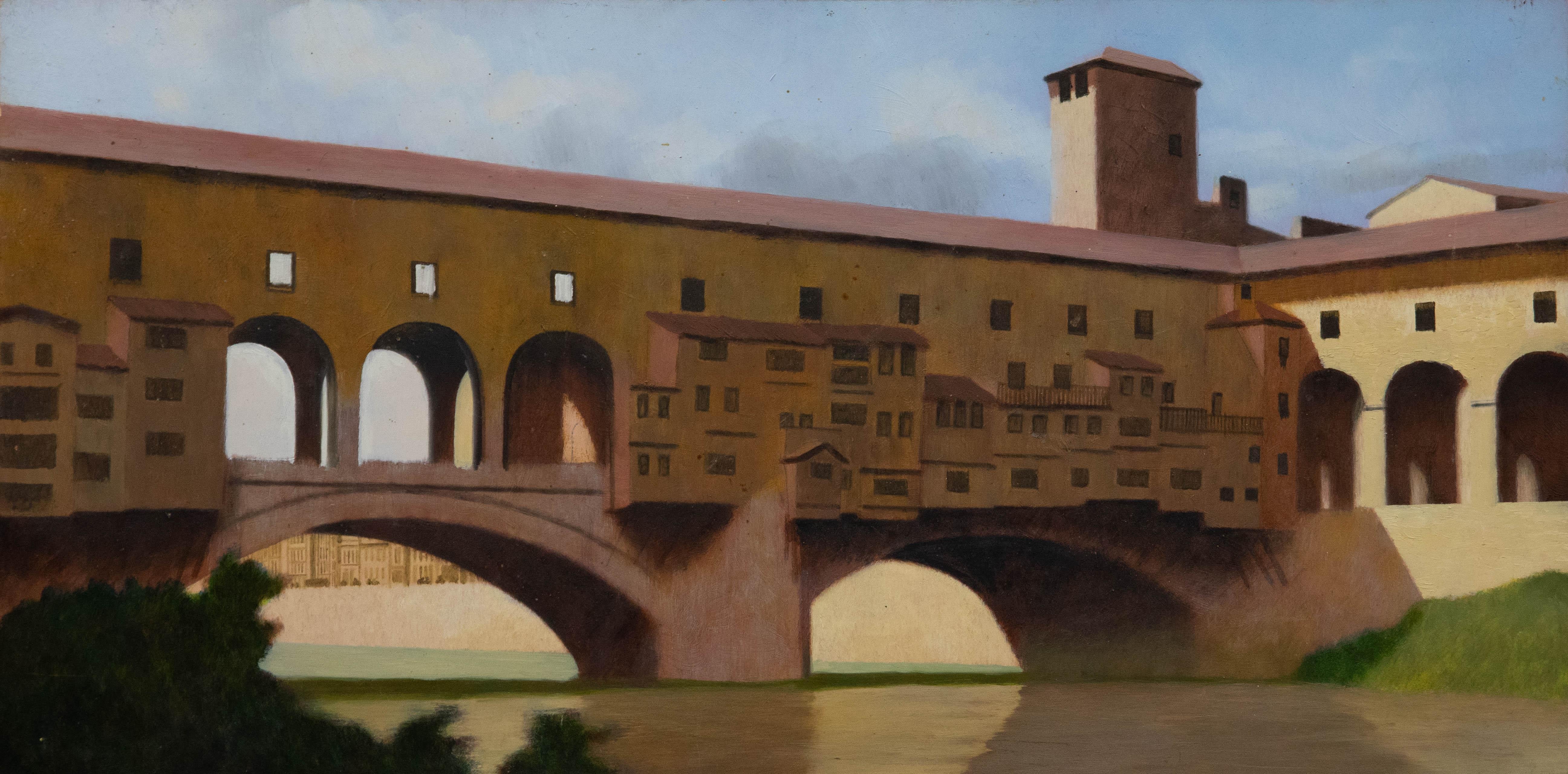 Vivian Bewick (1912-1999) - Mid 20th Century Oil, Ponte Vecchio, Florence For Sale 1