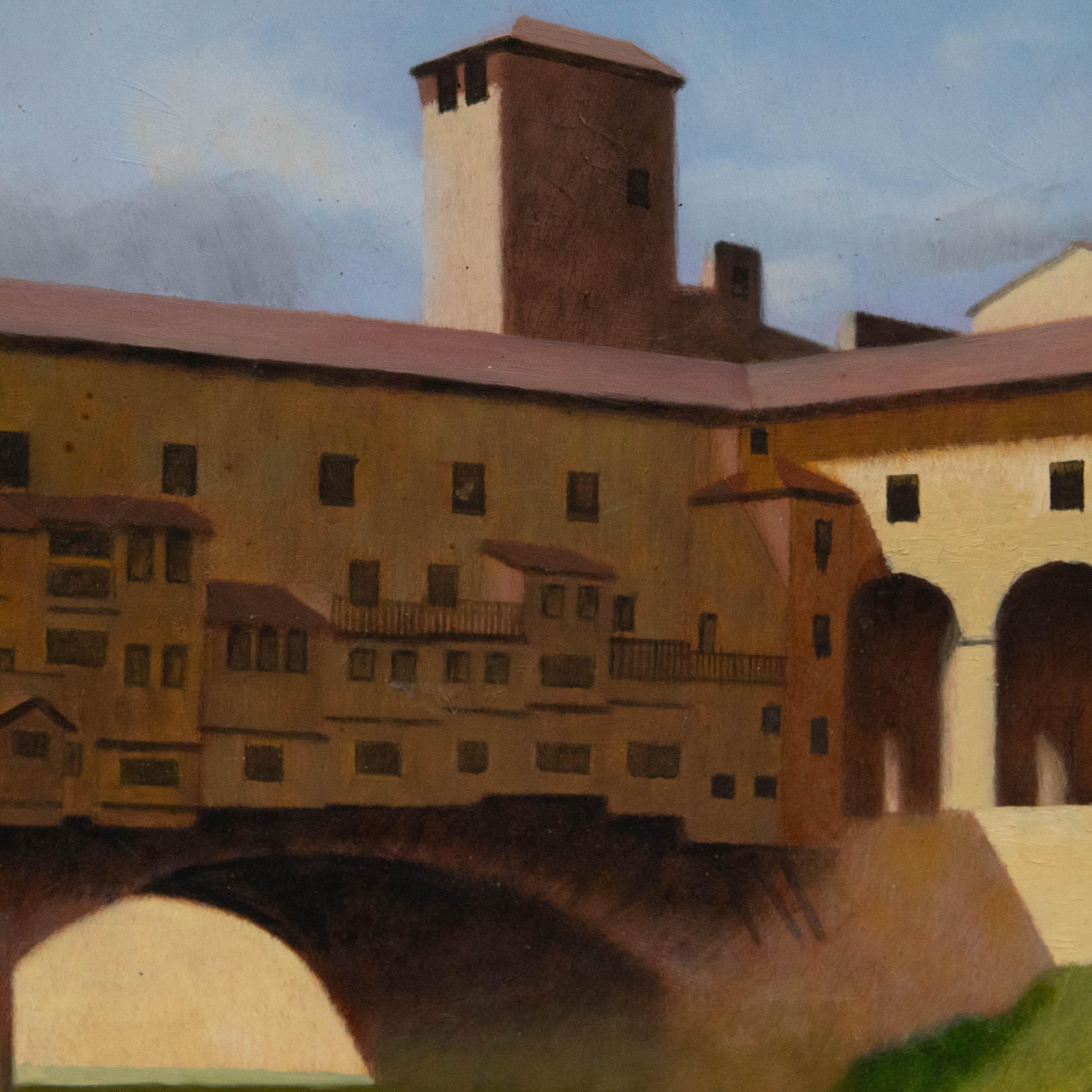 Vivian Bewick (1912-1999) - Mid 20th Century Oil, Ponte Vecchio, Florence For Sale 3