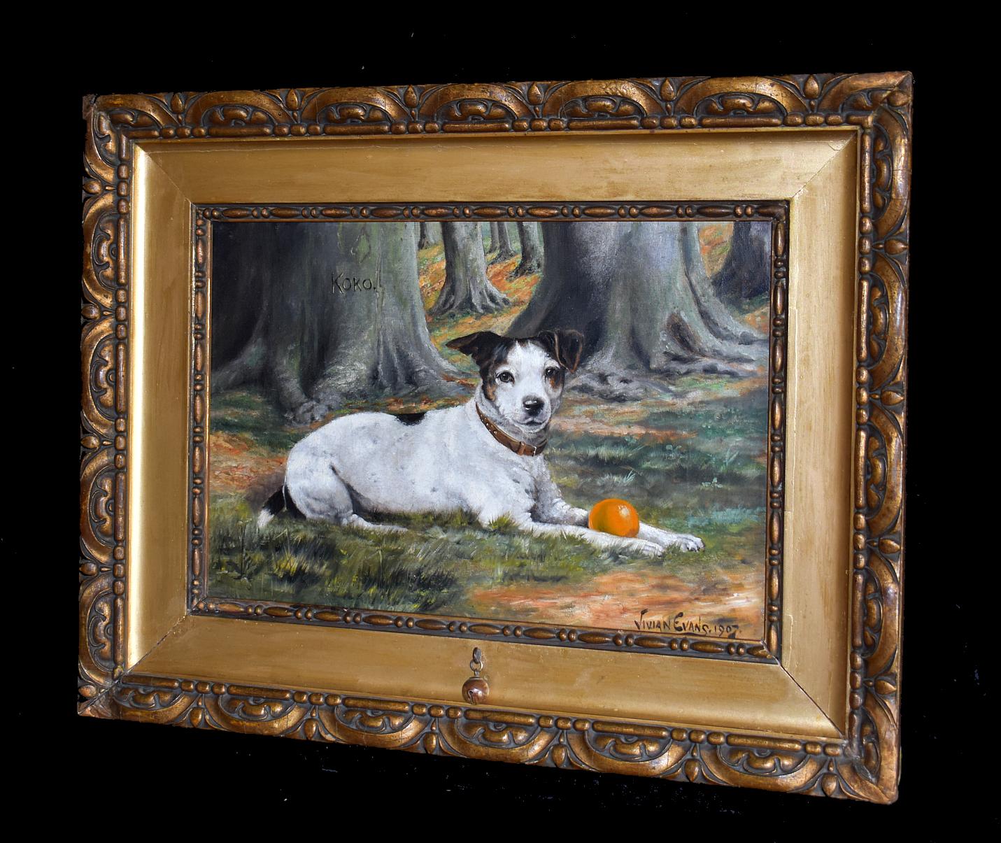 Koko con la sua palla preferita - Painting di Vivian Evans