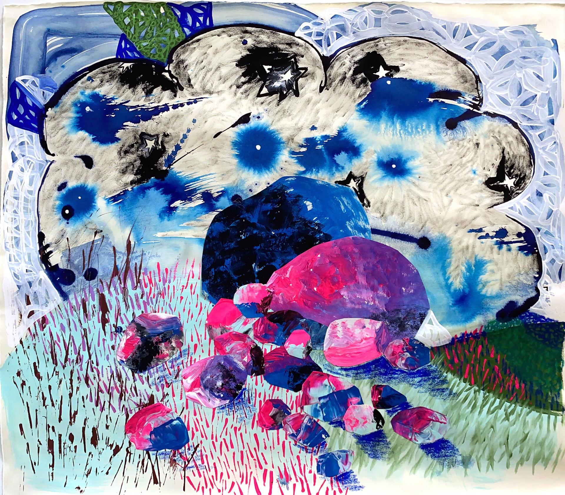Vivian Liddell Abstract Painting – Mythos des Sisyphyus IV Wolken Himmels (Es ist nicht die Verzweiflung, die ihn zum Tod drängt)