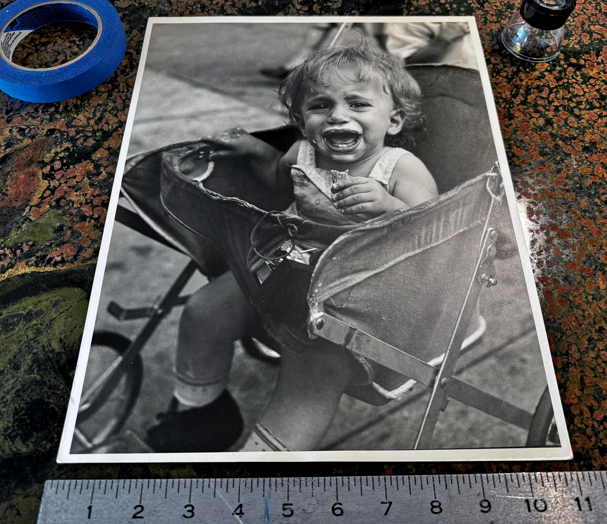 Crying Child in Stroller,  Vintage Print  - Female Street Photographer For Sale 4