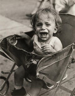 Crying Child in Stroller,  Vintage Print  - Female Street Photographer