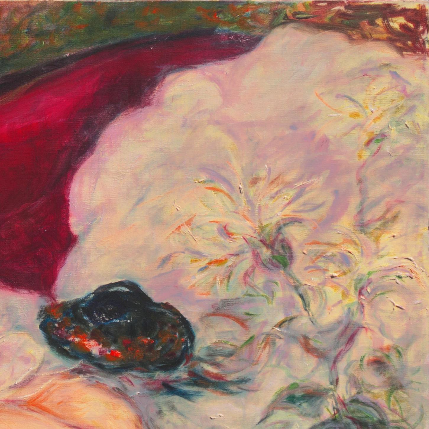 'Desnudo recostado', Mujer artista de San Francisco, Óleo postimpresionista de gran tamaño en venta 1