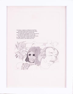 Vivian Stanshall, Brite, Radierung 'Lorenzos Geist aus Isabella von John Keats'.