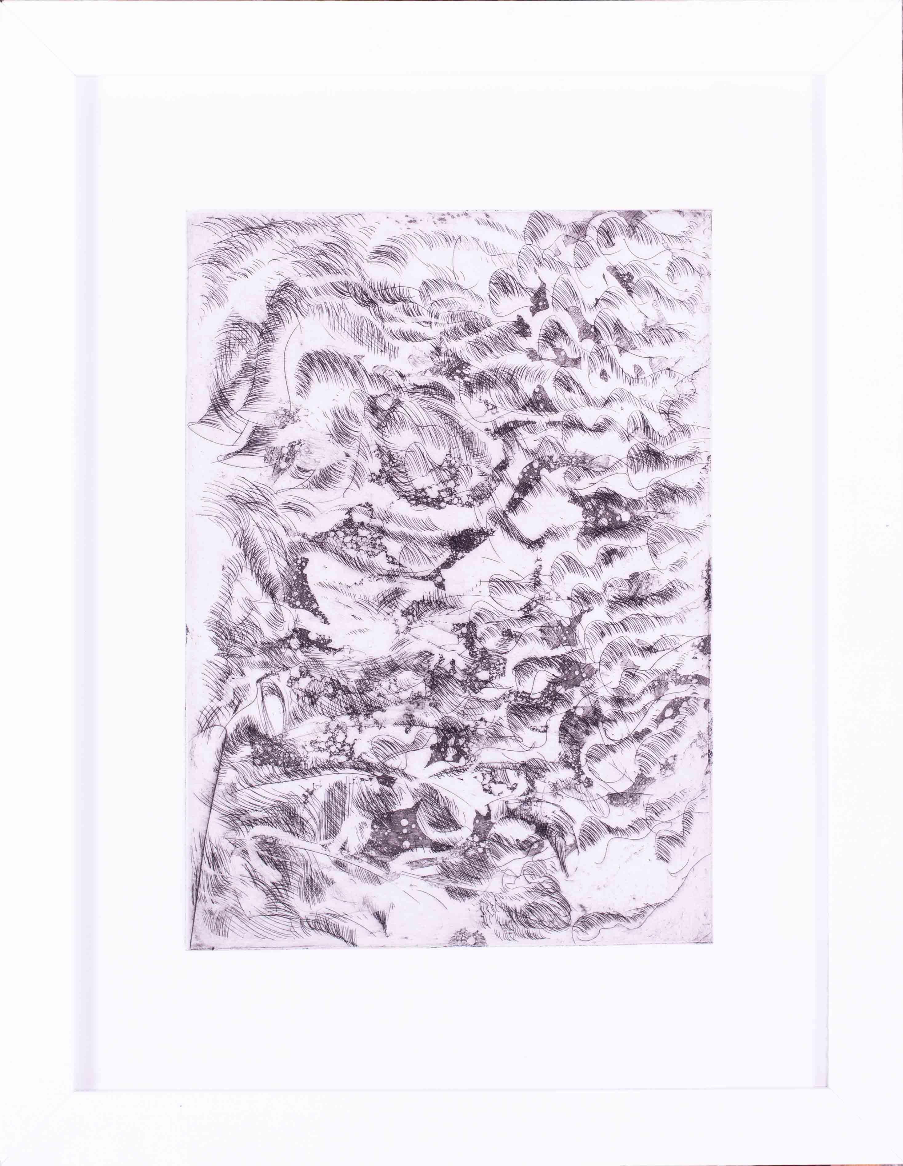 Vivian Stanshall, British, etching 'The foaming brine', signed 'Vivian'