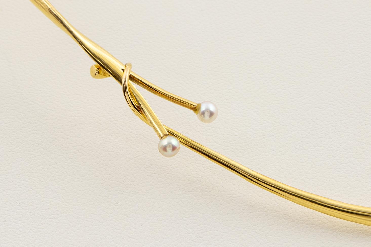 Vivianna Torun Bülow-hube 18ct Gold Halskette #904 Entworfen für Georg Jensen (Modernistisch) im Angebot