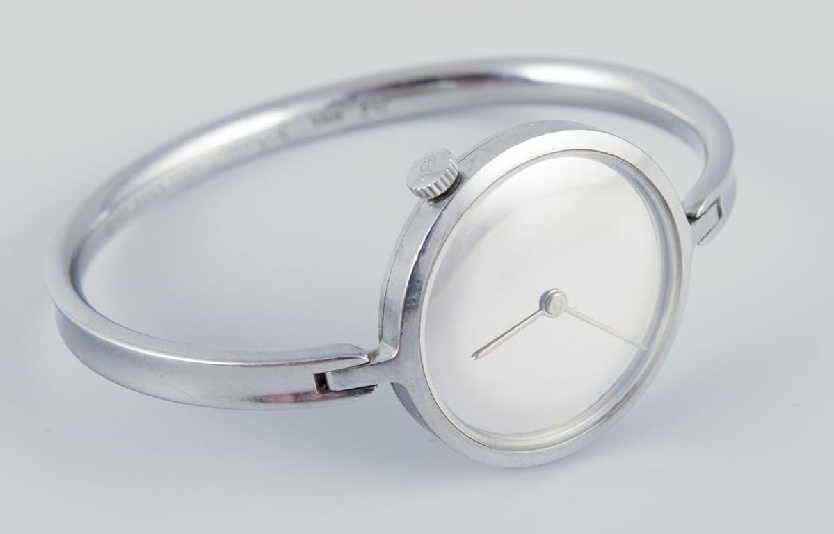 Women's Vivianna Torun Bülow-Hübe for Georg Jensen. Steel wristwatch. Original box. For Sale