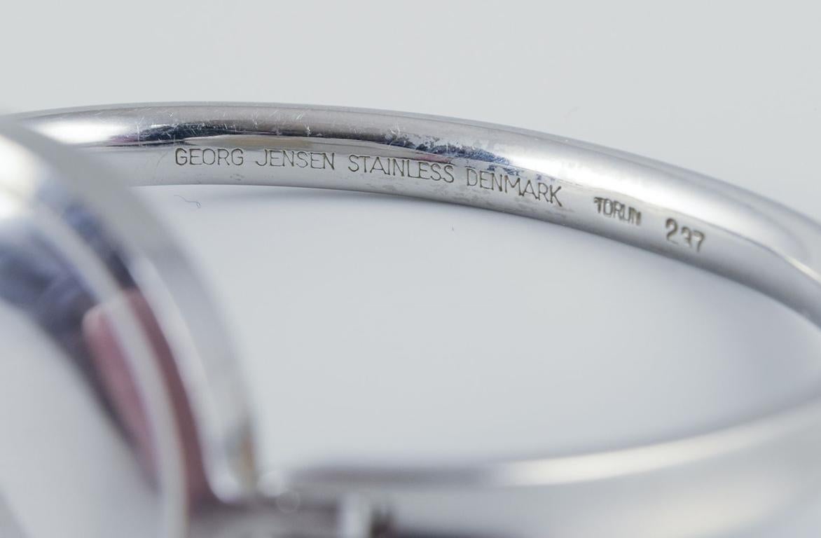 Vivianna Torun Bülow-Hübe for Georg Jensen. Steel wristwatch. Original box. For Sale 1