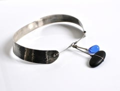 Vivianna Torun Bülow-Hübe French Sterling Silver, Pebble & Glass Drop Collar
