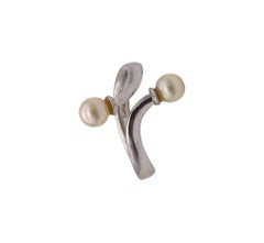 Vivianna Torun for Georg Jensen 1970 Free Form Ring 18kt White Gold with Pearls