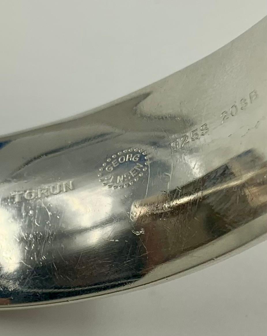 Vivianna Torun for Georg Jensen Large Smoky Quartz Sterling Silver Bracelet 1968 For Sale 4