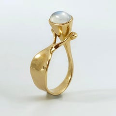 Vivianna Torun for Georg Jensen Moonstone and Gold Ring