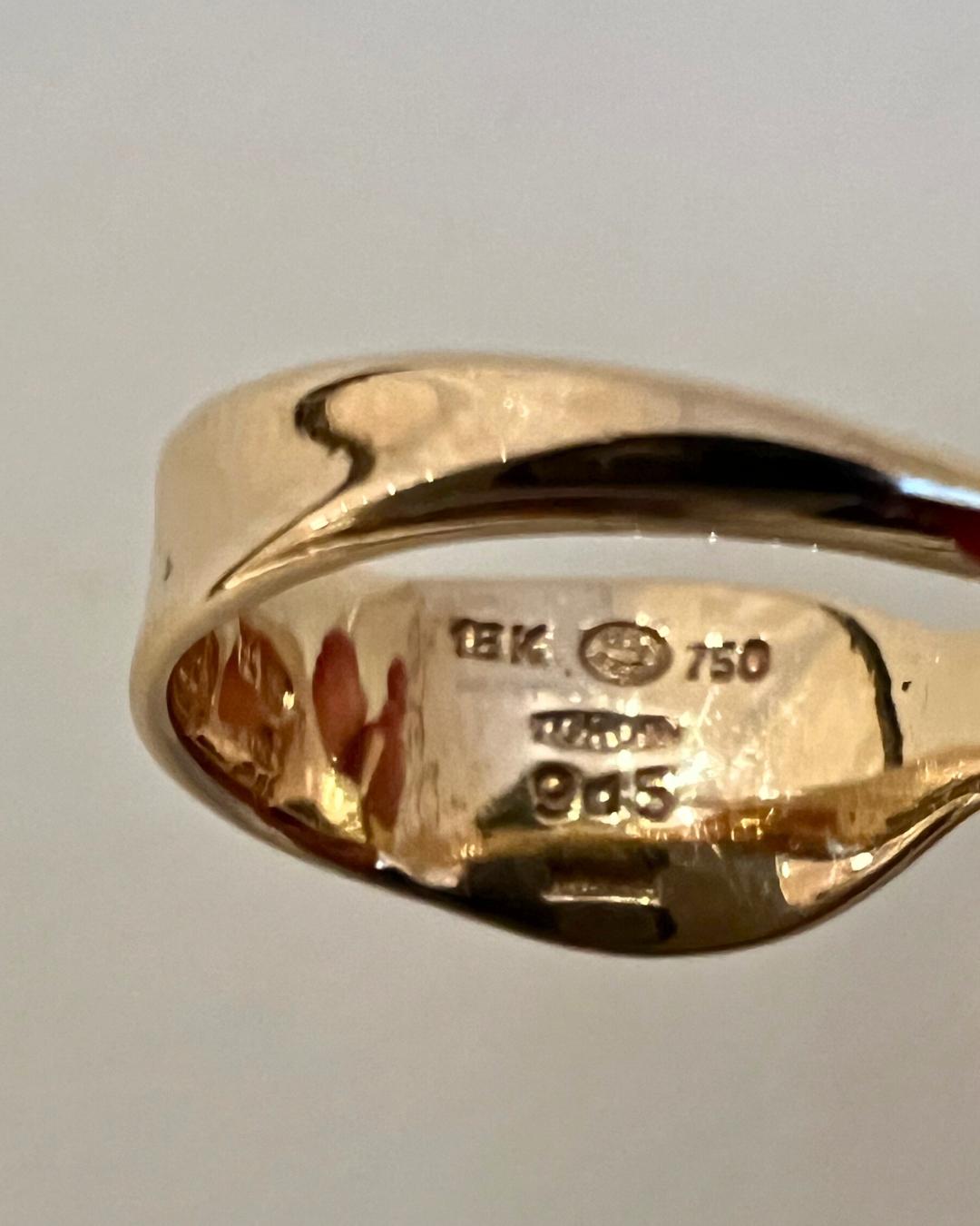 Vivianna Torun per Georg Jensen Anello con pietra di luna e oro in vendita 2