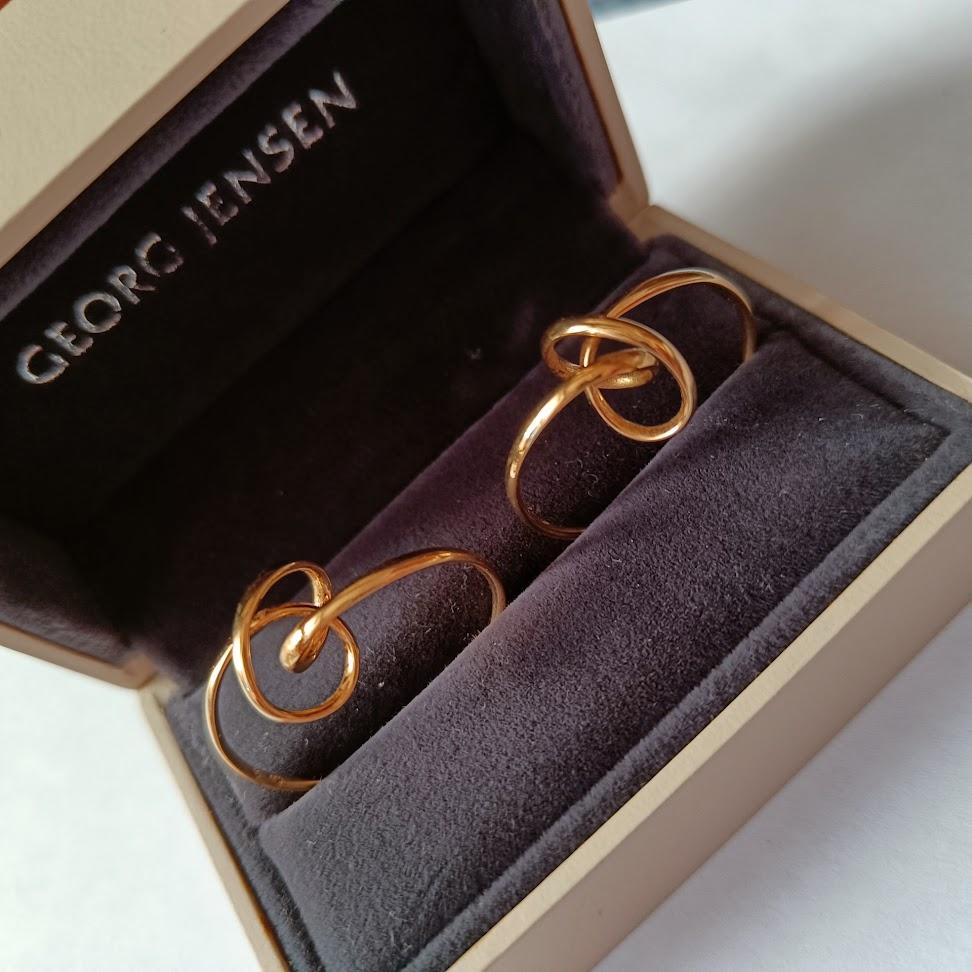 Vivianna Torun Georg Jensen 18k Gold Hoop Earrings 