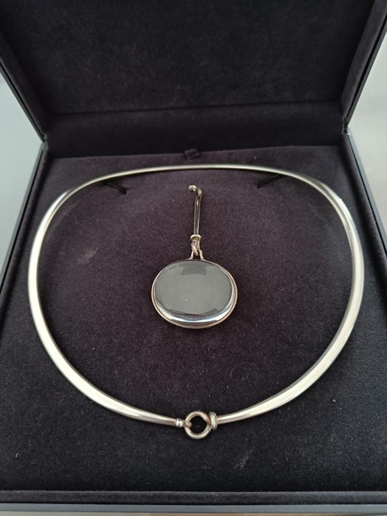 Vivianna Torun Georg Jensen Dew Drop Necklace with Large Rock Crystal Pendant 3