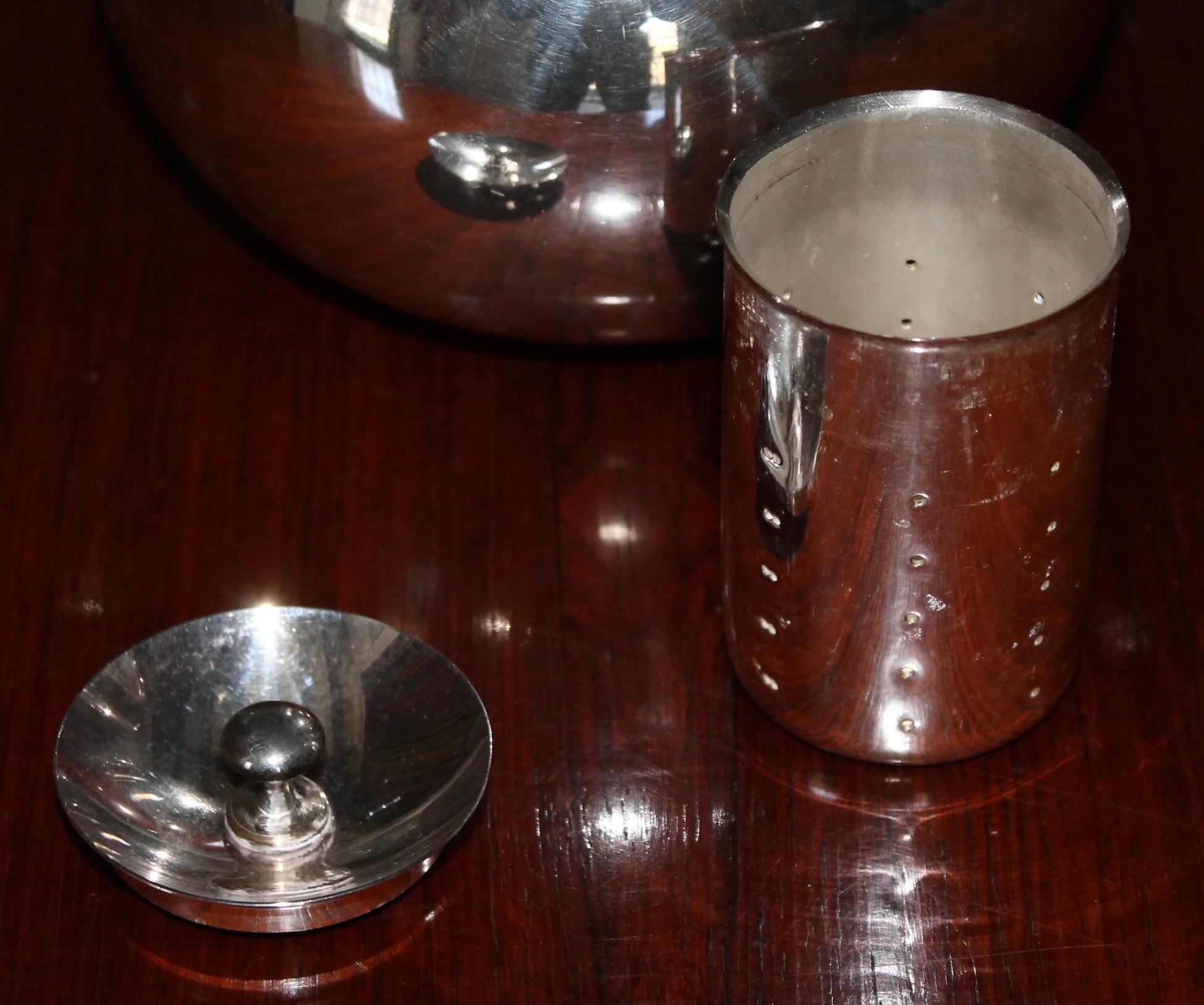 Mid-20th Century Vivianne Torun Bulow-Hube SilverPlate Dansk Tea Set For Sale