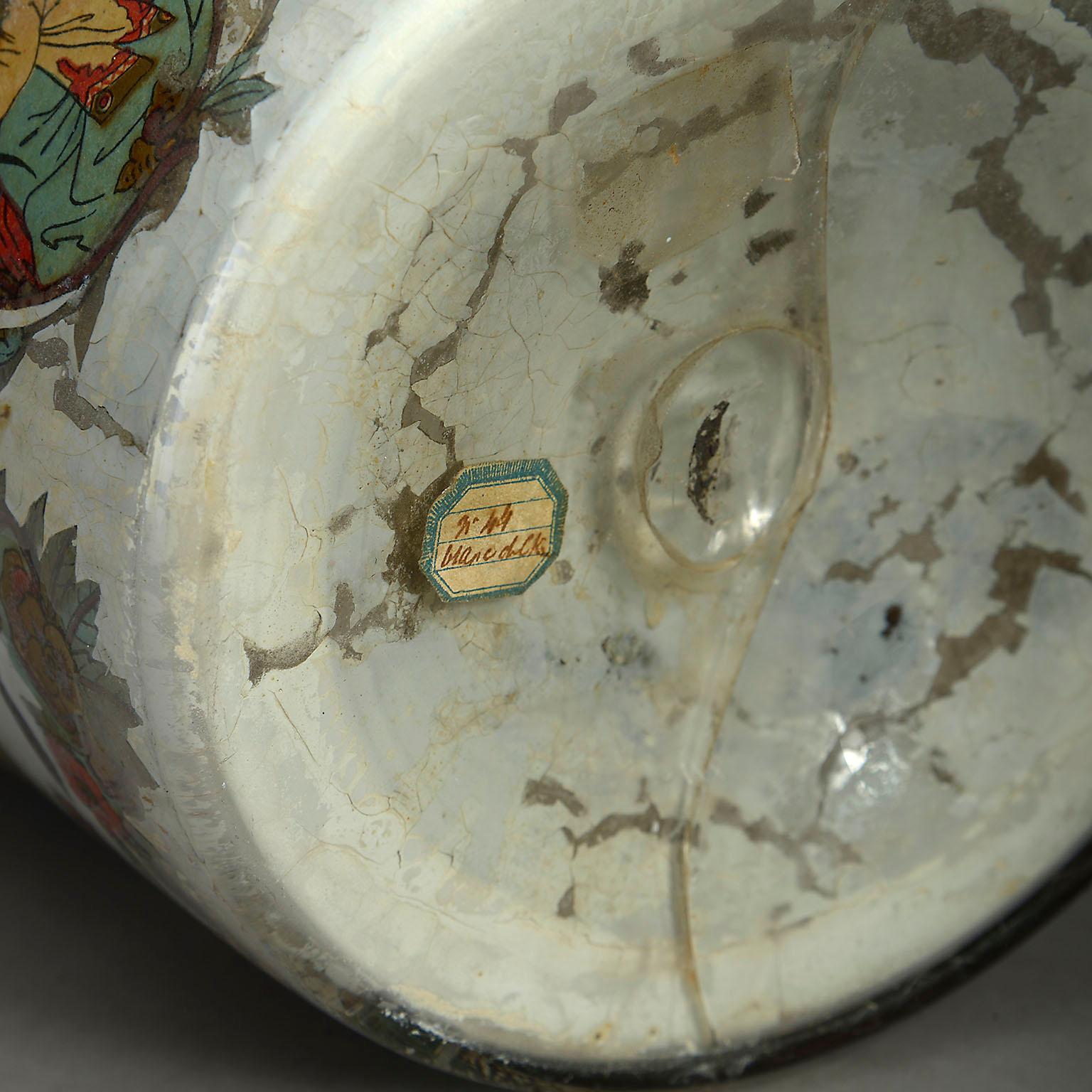 Hand-Painted Vivid 19th Century Decalcomania Vase