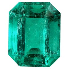 Gemma colombiana taglio smeraldo di 2,69 carati di colore verde bluastro - Pietra di nascita di maggio