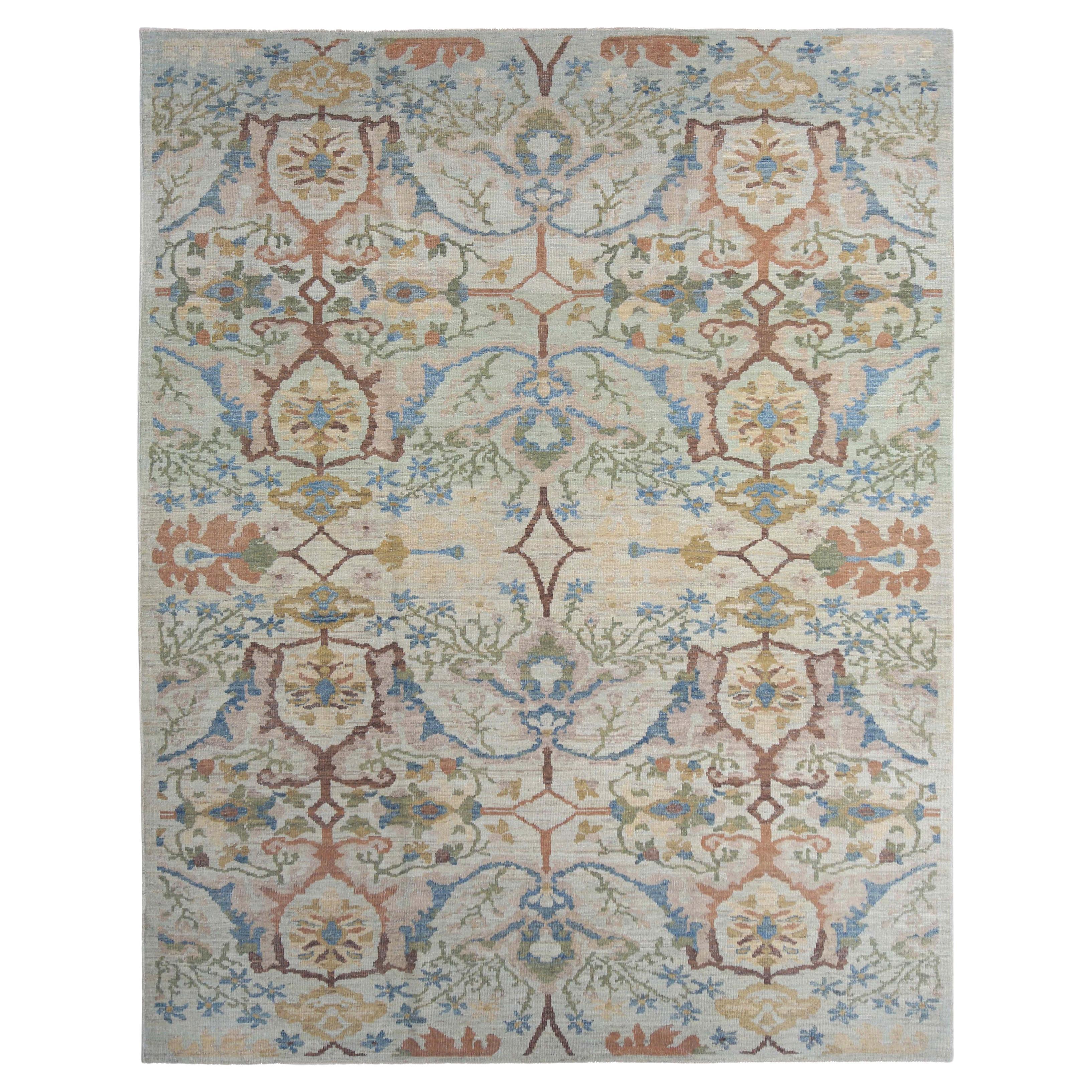 Vivid and Colorful Contemporary Sultanabad Rug For Sale