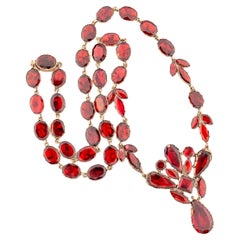 Vivid Antique Georgian Garnet Necklace c. 1820