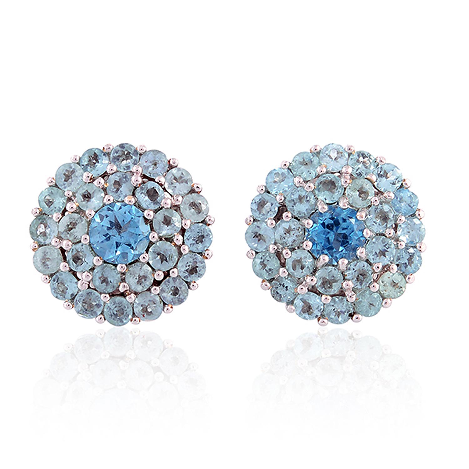Mixed Cut Vivid Appetite Stud Earrings Made In 18k Gold For Sale