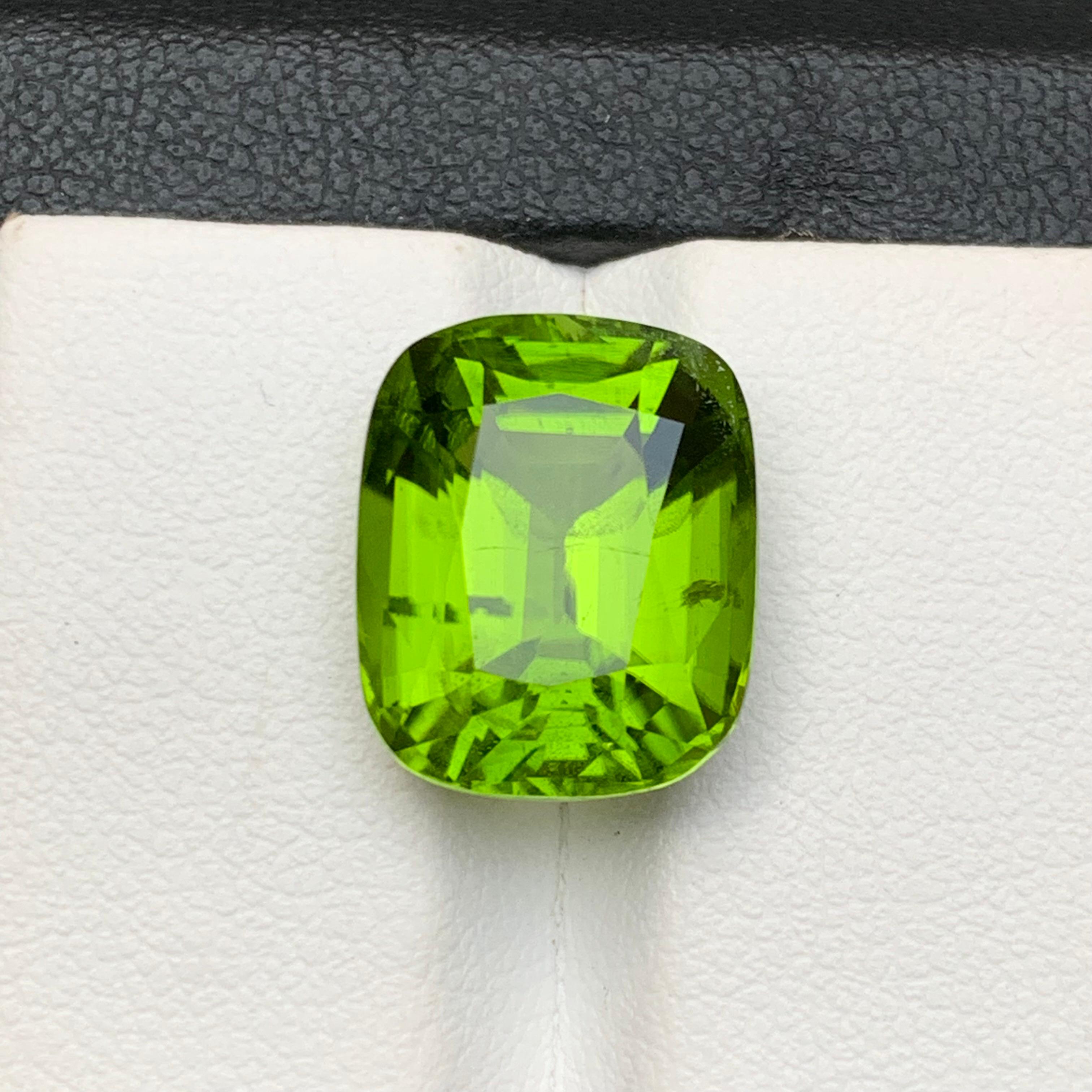 Vivid Apple Green Natural Peridot Anhänger, Ring Edelstein 11,15 Ct Cushion Cut 3