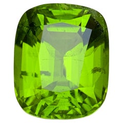 Vivid Apple Green Natural Peridot Anhänger, Ring Edelstein 11,15 Ct Cushion Cut
