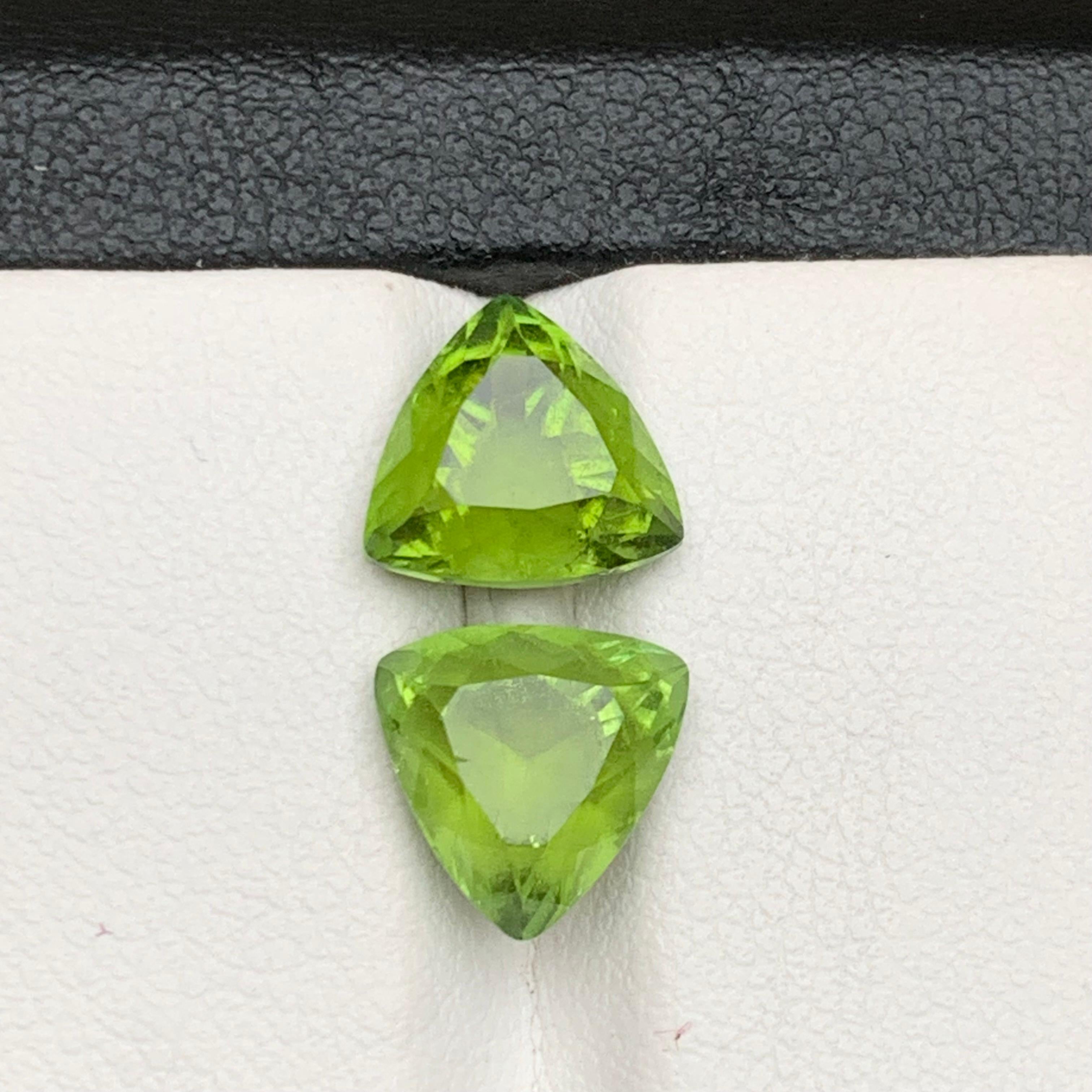 Vivid Apple Green Natural Tourmaline Earrings Loose Gemstone Perfect Pair 5.65Ct en vente 4